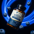 Nuvra 4-in-1 Magnesium bottle in hyper-motion with electric blue light streaks on matte black