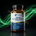 Nuvra Pro Bio Cultures Complex 50 Billion CFU bottle with emerald green energy streaks on matte black background
