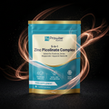 Nuvra 5-in-1 Zinc Picolinate Complex pouch with copper rose-gold energy streaks on matte black background