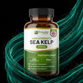 Nuvra Sea Kelp 2000mg bottle with emerald teal ocean energy streaks on matte black background